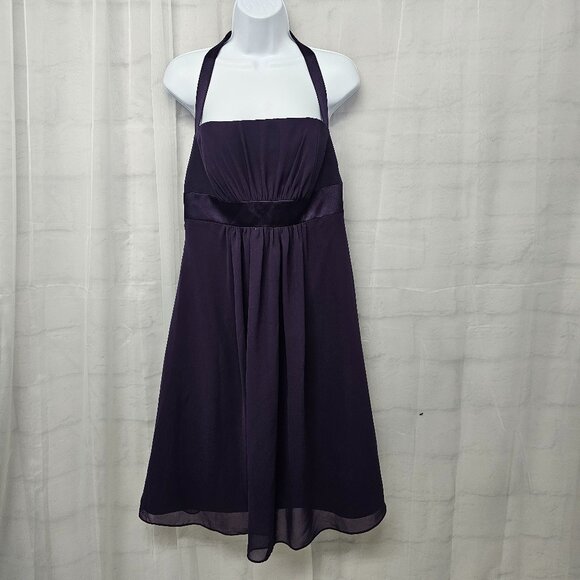 Alfred Angelo Dress Purple Backless Formal Chiffon Satin Coquette Fairy S - Picture 9 of 9